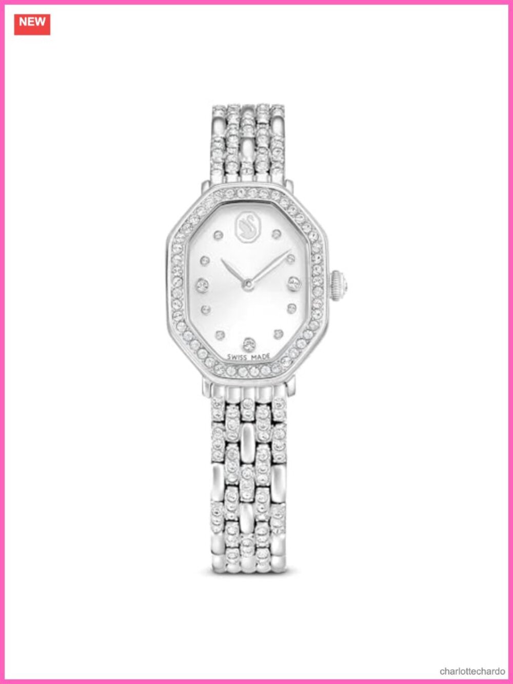 Swarovski Dextera Asymmetric Swiss Made Gold Tone Metal Bracelet Watch